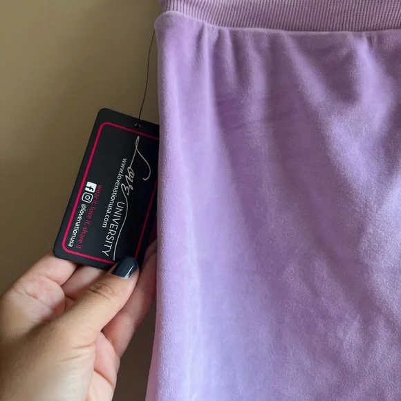 Lavender Strapless Drawstring Crop Top/short set - Women L NWT - Picture 8 of 10